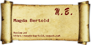 Magda Bertold névjegykártya